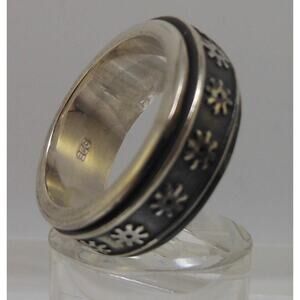1990's Sterling Silver Spinner Prayer Worry Pinky Ring Size 6 Band Handcrafted